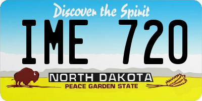 ND license plate IME720