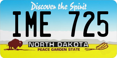 ND license plate IME725