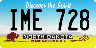 ND license plate IME728