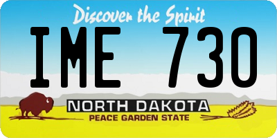 ND license plate IME730