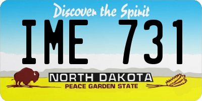 ND license plate IME731