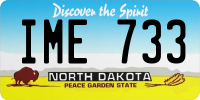 ND license plate IME733