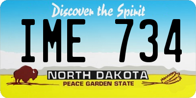ND license plate IME734