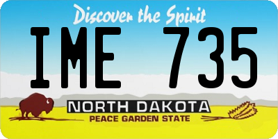 ND license plate IME735