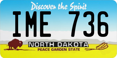 ND license plate IME736