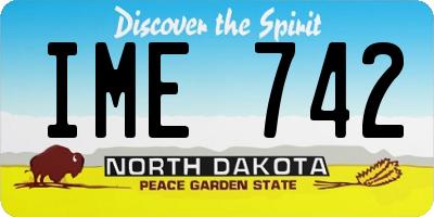 ND license plate IME742
