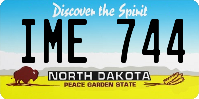 ND license plate IME744