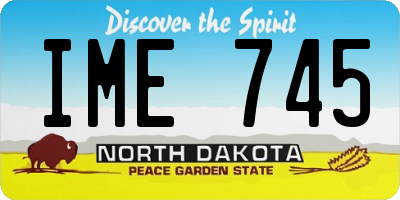 ND license plate IME745