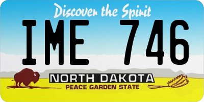 ND license plate IME746