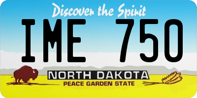 ND license plate IME750