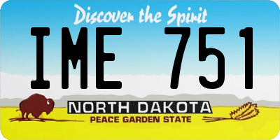 ND license plate IME751