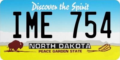 ND license plate IME754