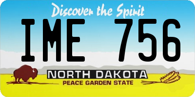 ND license plate IME756