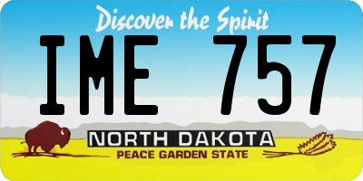 ND license plate IME757