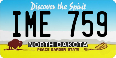 ND license plate IME759