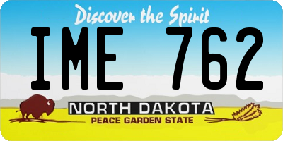 ND license plate IME762