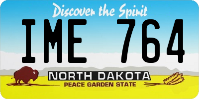 ND license plate IME764