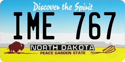 ND license plate IME767