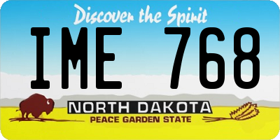 ND license plate IME768