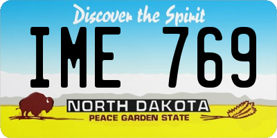 ND license plate IME769