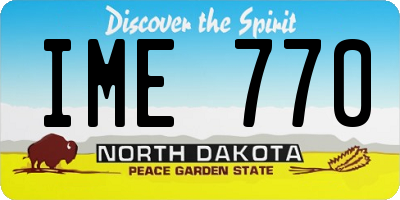 ND license plate IME770