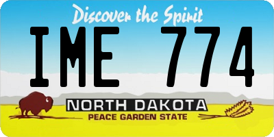 ND license plate IME774
