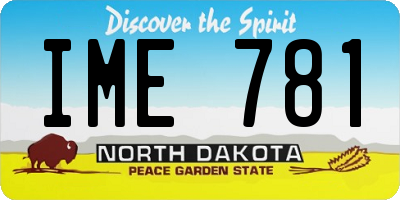 ND license plate IME781