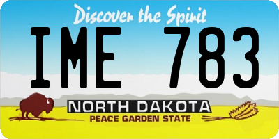 ND license plate IME783