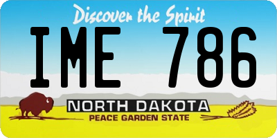 ND license plate IME786
