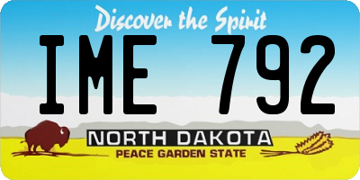 ND license plate IME792