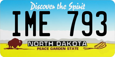 ND license plate IME793