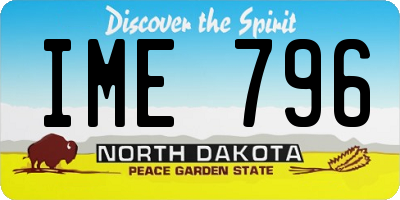 ND license plate IME796