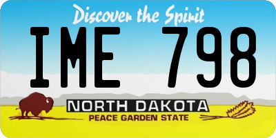 ND license plate IME798