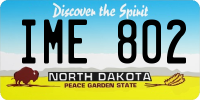 ND license plate IME802