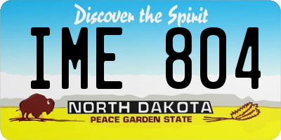 ND license plate IME804