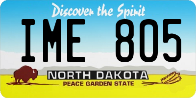 ND license plate IME805