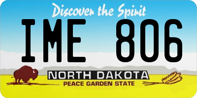 ND license plate IME806