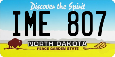 ND license plate IME807