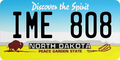 ND license plate IME808