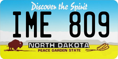 ND license plate IME809
