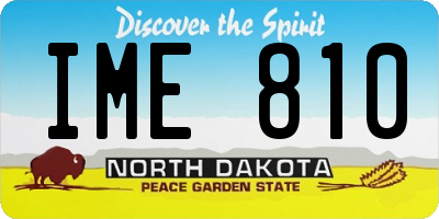 ND license plate IME810