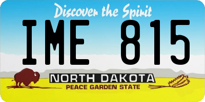 ND license plate IME815