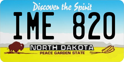 ND license plate IME820