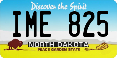 ND license plate IME825
