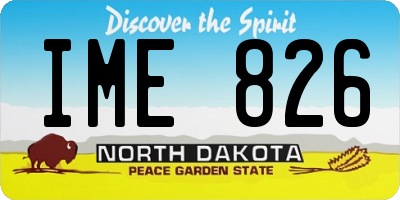 ND license plate IME826