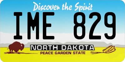 ND license plate IME829