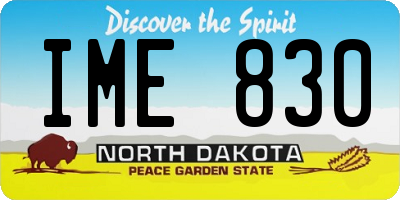 ND license plate IME830
