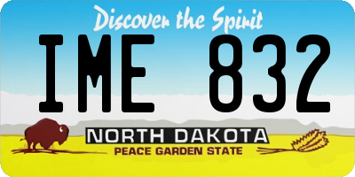 ND license plate IME832