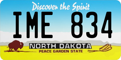 ND license plate IME834