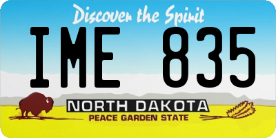 ND license plate IME835